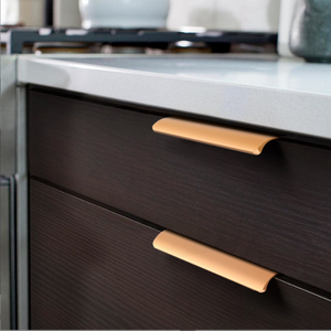 Wholesale Qiansi Minimalist Bedroom Dresser Kitchen Bar Furniture <strong>Door</strong> Cabinet Hardware Hidden Brass Lip Pulls Drawer Handles - Product Image 1