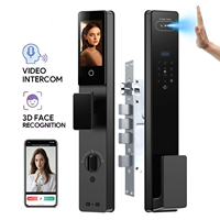 Interphone vidéo en temps réel étanche IP65 avec reconnaissance faciale, empreinte digitale, identification faciale, contrôle par application, serrure intelligente Tuya en bois
