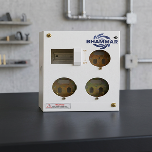 Boîtier de distribution industriel en métal 2 prises + disjoncteur DP, modèle KK46 OMDMS 20/2 Amp, utilisation extérieure et intérieure, Gujarat Bulk - Product Image 4