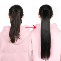0401-1-2 vente en gros lisse 100% extensions de cheveux crus queue de cheval extensions de cheveux remy queue de cheval salon exclusif