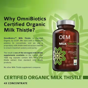 Compléments de santé Biologiques Végétaliens Sans gluten Extrait naturel de chardon-marie Antioxydant Détoxification du foie Capsules de soutien - Product Image 3