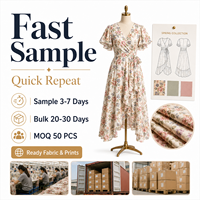Robe en viscose à imprimé floral de qualité supérieure pour les marchés UE et US, conforme à la norme AATCC 135, rétrécissement inférieur à 3 %, pack technique personnalisé OEM ODM