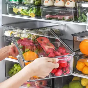 Refrigerator Organizer Bins Clear Plastic Bins For Fridge Freezer Kitchen Cabinet Pantry Organization Bpa Free Fridge Organizer