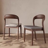 Chaises de salle à manger en bois de luxe confortables de style nordique moderne, pour hôtel, cuisine, salon, table basse, banquet rétro