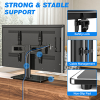 Support de télévision universel pour téléviseurs de 27 à 60 pouces, base de télévision réglable en hauteur, remplacement de base de télévision avec base en verre trempé 400x400 VESA