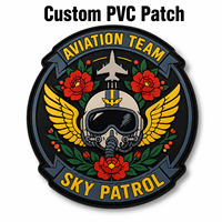 Écusson personnalisé en PVC souple 3D, emblème d'aile d'avion pour équipage d'aviation, uniforme de club de vol, sac à dos