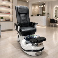 Fauteuil de massage électrique moderne pour les pieds, siège inclinable réglable, lumières LED 7 couleurs, spa à remous, salons de manucure, vibrations, plastique