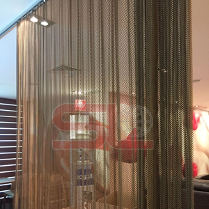 Nhôm Sequin Lưới Chuỗi Chainmail Rèm Chất Lượng Cao Thép Không Gỉ Liên Kết Rèm Vải Kim Loại Lưới Phân Vùng Giáng Sinh - Product Image 1