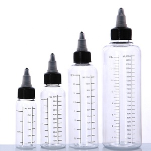 1oz 2oz 4oz clear plastic PET bottle with twist cap graduation mark