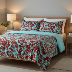 Juego de Sábanas de Microfibra Tamaño King, 1800 Hilos, Diseño Floral Surtido, Ropa de Cama para el Hogar, Presentación Plegada - Product Image 2