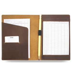Customized Cowhide Leather Golf Scorecard Holder with Logo Personalized Yardage Book Cover - Product Image 4