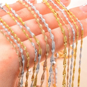 Collana a catena piatta a spirale in acciaio inossidabile da 1,5 mm/2 mm/2,5 mm, colore argento/oro/rosa, <span class=keywords><strong>per</strong></span> donna e uomo, idea regalo. - Product Image 2