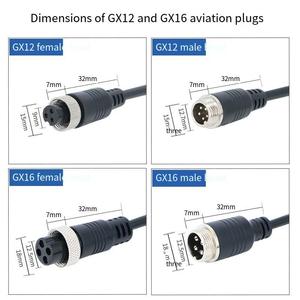 GX12 / 16 ขั้วต่อปลั๊กสำหรับการบิน 2 แกน 3 แกน 4 แกน 5 แกน 6 แกน แบบตัวผู้และตัวเมีย พร้อมเซ็นเซอร์สายไฟ - Product Image 4