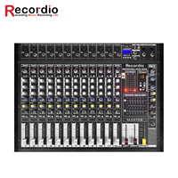 GAX-PMX12 Mixeur de puissance métallique le plus vendu + Alimentation fantôme 48V 500W 16 effets DSP Écran LCD Enregistrement audio-vidéo MP3 Mixage
