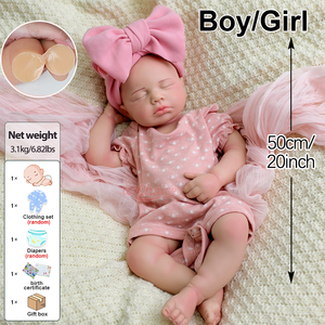 Materiales ecológicos 50cm/20 pulgadas silicona suave <span class=keywords><strong>muñecas</strong></span> realistas recién nacidas <span class=keywords><strong>como</strong></span> un bebé real boca abierta bebé Reborn - Product Image 3