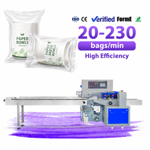 Automatic Flow <b>Packing</b> Machine Disposable Lunch <b>Box</b> Paper Cup <b>Packing</b> Machine Small Packaging Machine - Product Image 1