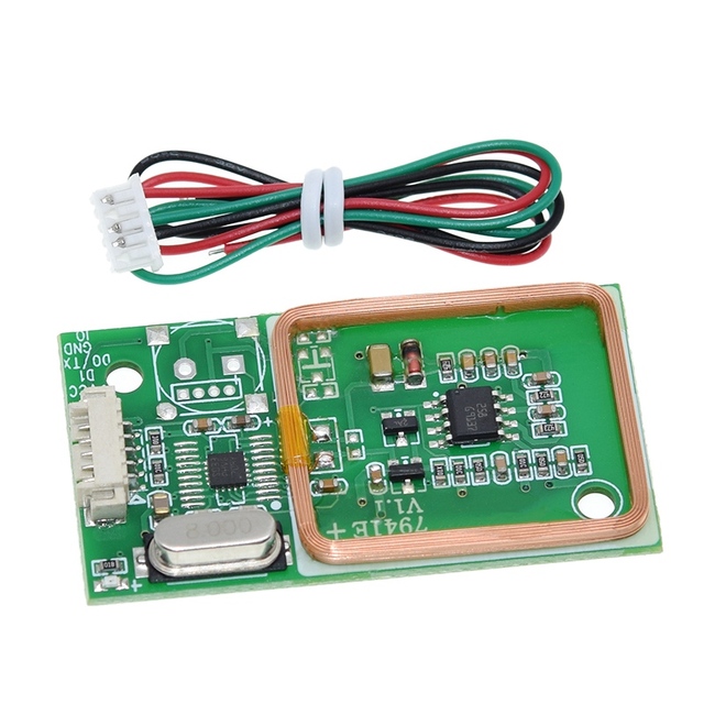 RFID UART Reader Wireless Module 7491E 3Pin 125KHz Card Reading EM4100 8CM DC 5V for IC Card PCB AntennaSensor Kits for Arduino