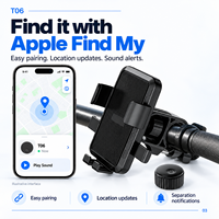 Support de guidon Bluetooth T06 anti-perte pour Apple Find My, rotation à 360°, jusqu'à 12 mois en veille