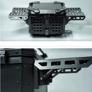 Boîte de rangement arrière pour moto, boîte de <span class=keywords><strong>coffre</strong></span> pliable pour moto, boîte de <span class=keywords><strong>coffre</strong></span> arrière pour moto, 45L, multifonctionnelle, en alliage d'aluminium, blindée, étanche - Product Image 3