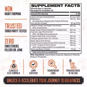 男性用アナボリックサプリメント13 <span class=keywords><strong>in</strong></span> 1、120カプセル入り。スタミナ増強、除脂肪筋肉増加、回復促進、男性の絶頂感向上、コラーゲン配合。 - Product Image 5