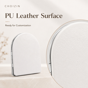 Miroir compact en forme d'arche, grossissant 1X 3X, en cuir PU, miroir de maquillage de poche, en ABS chromé, double verre HD, vente en gros - Product Image 4