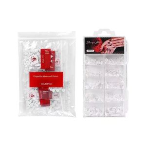 100 pièces de faux ongles en ABS, forme fleur de prunier française, demi-couverture, pour extension de manucure - Product Image 2