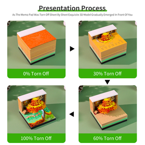 Ornement de bureau en papier Arbre d'<span class=keywords><strong>automne</strong></span> doré, Bloc-notes 3D, Calendrier, Bloc-mémo, Cadeau inspiré de la nature, Bloc-notes décoratif - Product Image 5