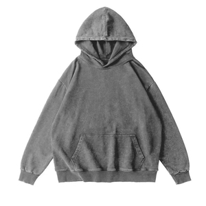 Sweat à capuche homme en coton vintage épais, confortable et surdimensionné, de qualité supérieure, avec logo personnalisé multicolore, effet délavé - Product Image 5