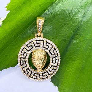 ฮิปฮอปสิงโตหัว CZ zircon เหรียญสแตนเลสชุบทองเครื่องประดับสร้อยคอเครื่องประดับแฟชั่นดีสำหรับผู้ชายขายส่ง - Product Image 4