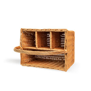 Cesta de mimbre para botellas de vino, cesta de regalo para portabotellas de vino de mimbre - Product Image 2