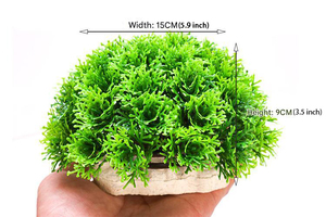 Pecera paisaje decoración medio círculo simulación planta musgo bola plástico Artificial agua <span class=keywords><strong>falsa</strong></span> hierba - Product Image 2