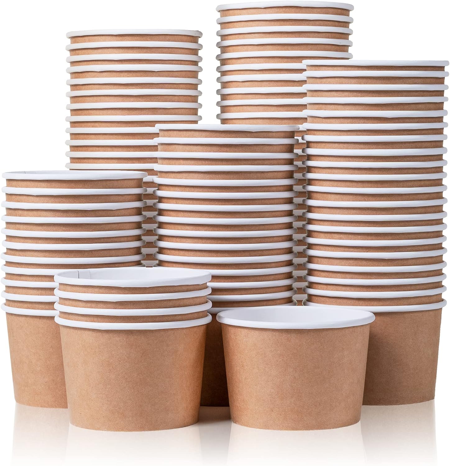 Disposable Personalized logo Ice Cream Paper Cups with PET Lid