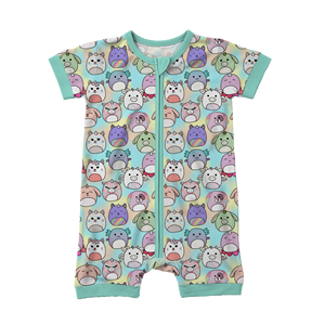 Pyjamas Bébé Unisexe en Bambou à Imprimé Dessin Animé, Modèles Personnalisés 2026, Vêtements pour Enfants en Gros, Fermeture Éclair YKK Bidirectionnelle, Respirant - Product Image 2