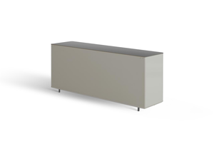Credenza Moderna Minimalista con Piano in <span class=keywords><strong>Vetro</strong></span>, Mobile da Soggiorno con 2 Ante e 3 Cassetti - Product Image 4