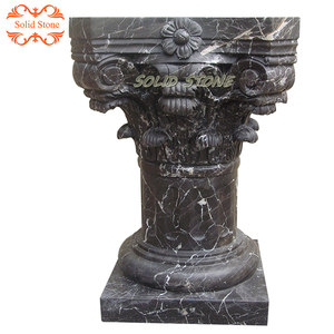 Tay chạm khắc rắn đá hình tròn trang trí màu xanh lá cây đá cẩm thạch hiên cột - Product Image 2