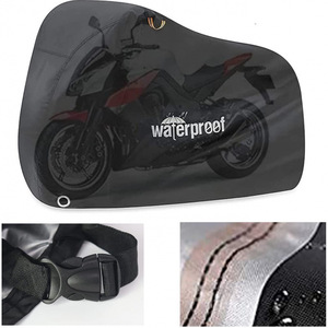 Funda para motocicleta de cobertura total, impermeable, a prueba de polvo y sol, para Scooter, bicicleta eléctrica, tela Oxford de poliéster negra - Product Image 2
