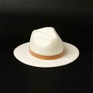 Chapeau Fedora Unisexe X1264 100% Laine, Chapeau Panama Décontracté en Feutre pour l'Extérieur, Quatre Saisons, avec Ruban et Corde - Product Image 5