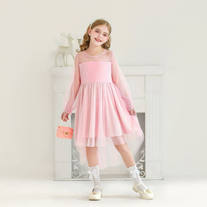 Robe de Soirée Formelle pour Enfants Noël 2026 Nouvelle Robe de Princesse en Dentelle à Manches Longues et Tulle pour Filles Tenue de Fête des Fêtes - Product Image 2