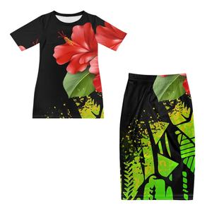 हैवायन प्राम कपड़े 2025 शाम के सुंदर चर्च की पोशाक पोशाक पहने महिला दो टुकड़े सेट पुलेसी पॉलिनीशियन पारंपरिक पोशाक - Product Image 2