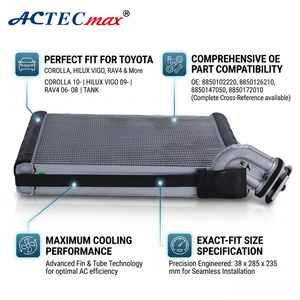 OE 8850102220 8850175010คอยล์เย็นอลูมิเนียมสำหรับ <span class=keywords><strong>Toyota</strong></span> Corolla 10- TANK/HILUX vigo 09- - Product Image 3