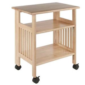 Wooden Kitchen <b>Cart</b> With Storage Shelf <b>Foldable</b> Solid Wood Portable Modern Design For Kitchen Use - Product Image 2