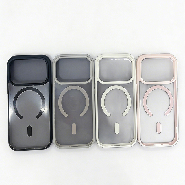 Factory-Customized Luxury Acrylic Clear Shockproof Protective Case for 17 16 15 Pro Max with Magnetic CoverPhone case