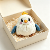 Adorable Peluche Oiseau Blanc Doux, Jouet en Peluche Perroquet Rond Kawaii, Compagnon Moelleux, Cadeau pour Ami, Surprise Quotidienne
