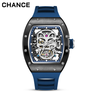 Montre mécanique unisexe de luxe en acier inoxydable, date automatique, verre saphir, 30 bars, boîtier en caoutchouc, étanche, design crâne, 42 mm - Product Image 3