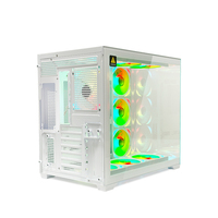 Gabinete de PC MANMU Blanco ATX Full Tower, Ventilador RGB, Puertos USB 3.0, Diseño Gamer, Panel Lateral con Ventana, Aleación de Acero/Aluminio, 7 Expansiones, en Stock