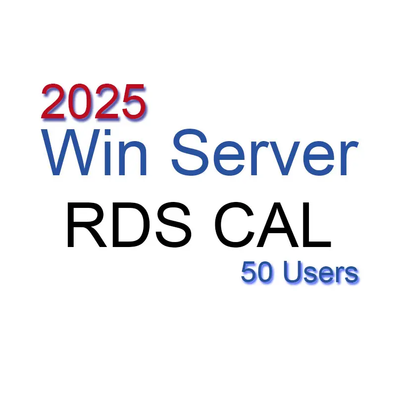 Original Win Server 2025 RDS 50 Utilisateur CAL Win Server 2025 Remote Desktop Services 50 User Retail Envoyer par e-mail