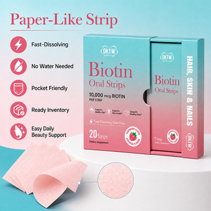 Tiras Orales de Biotina OKTE 10000 mcg de Disolución Rápida para la Salud del Cabello, Piel y Uñas, Suplemento en Película que se Derrite en la Boca - Product Image 4