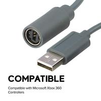 Câble adaptateur de rallonge USB détachable pour manette filaire Microsoft Xbox 360
