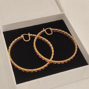 Les célèbres marques Keyon ont un logo en or 18 K, Design de motif Medusa, mode exagéré grand cerceau boucles d'oreilles - Product Image 2