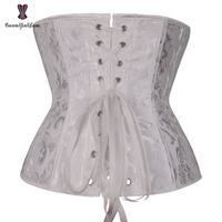 Corsé Vintage Negro y Blanco para Mujer, Tallas Grandes hasta 6XL, Faja Moldeadora de Torso Largo con Estampado Ecológico para Tallas Grandes